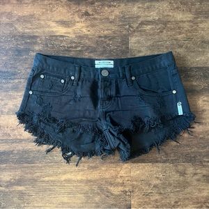 One teaspoon black denim shorts